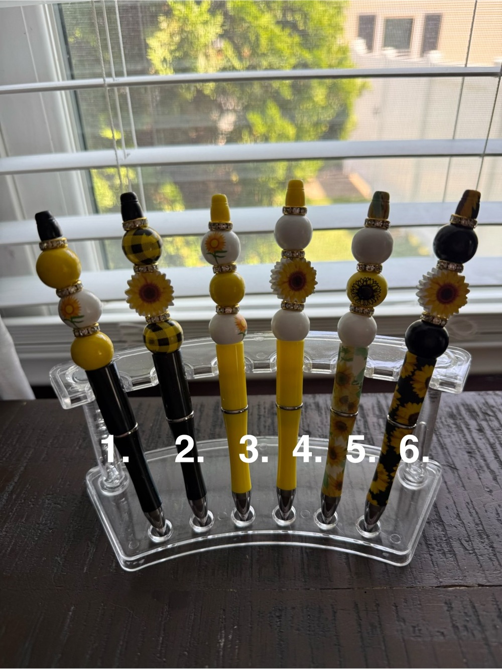 Sunflower Beaded Ballpoint Pen - Yellow and Black -
